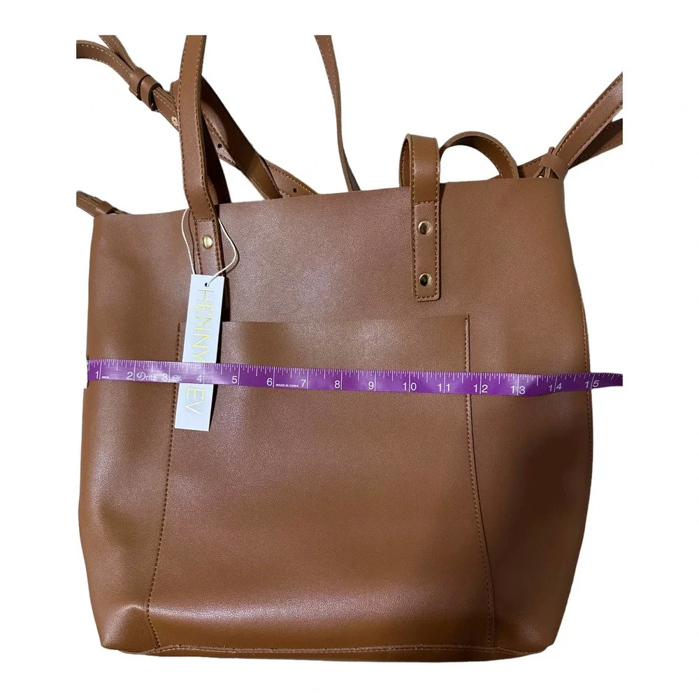 NWT Henry & Lev Brown Faux Leather Satchel Bag